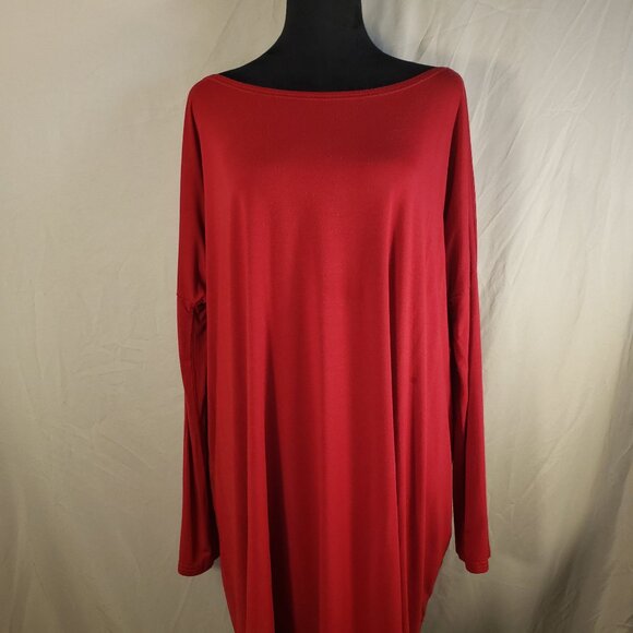 Piko 1988 Red Bamboo Blend Long Sleeve Tunic - 2X - Picture 1 of 7